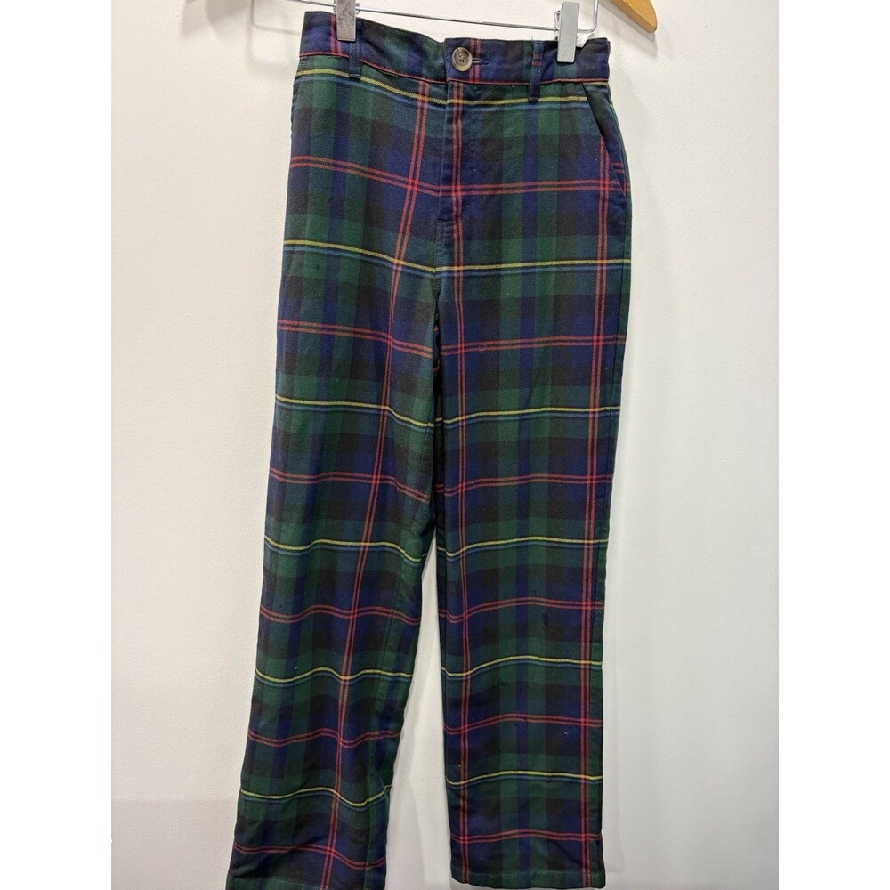 The Beaufort Bonnet Company Boys Blue Green Plaid Pants Sz 14 Horse Trail Tartan